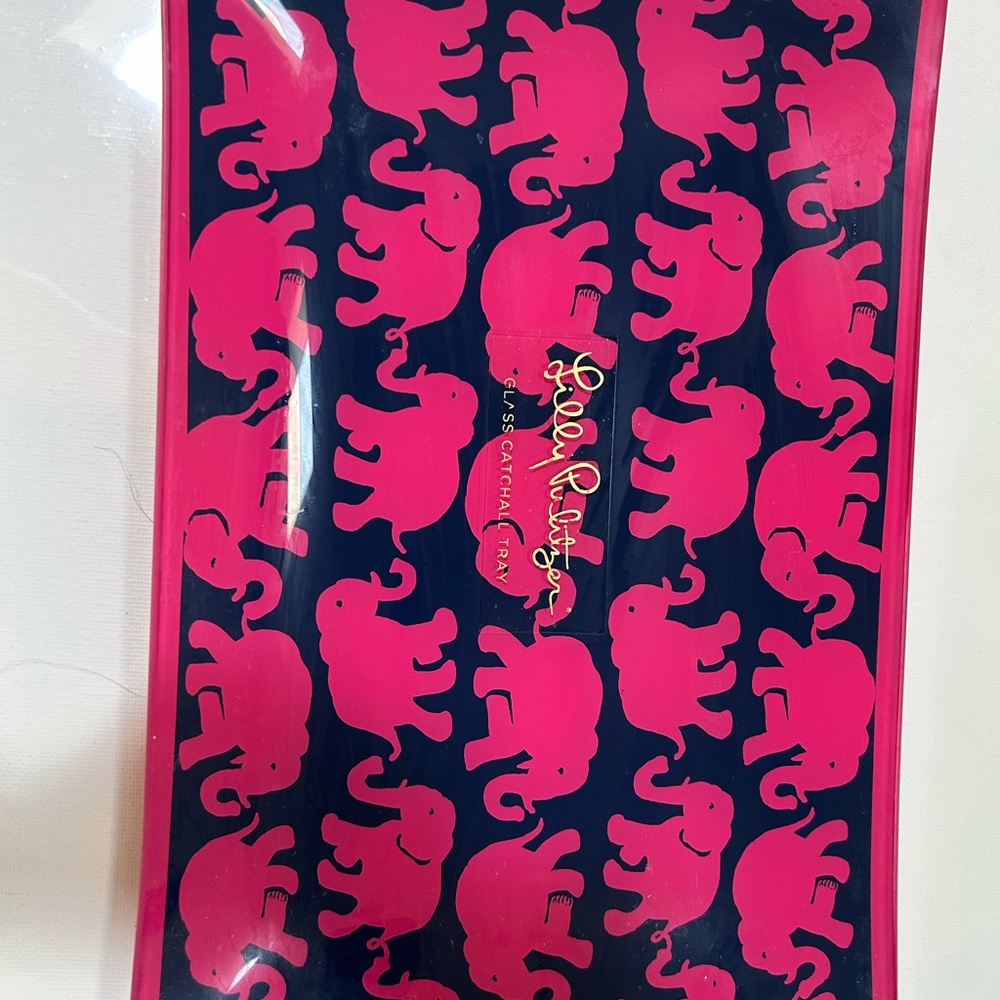 Lilly Pulitzer Navy and Pink Elephant catch all